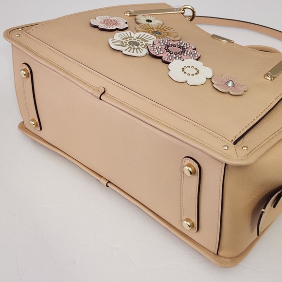 NWT COACH UPCRAFTED TEA ROSE DREAMER 36 SATCHEL BAG IN BEECHWOOD - Picture 9 of 9